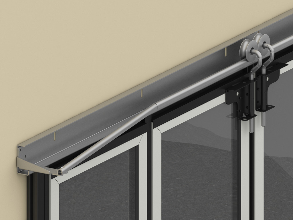 Верхняя направляющая с отклоняющими системами для формирования компактной пачки панелей.